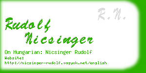 rudolf nicsinger business card